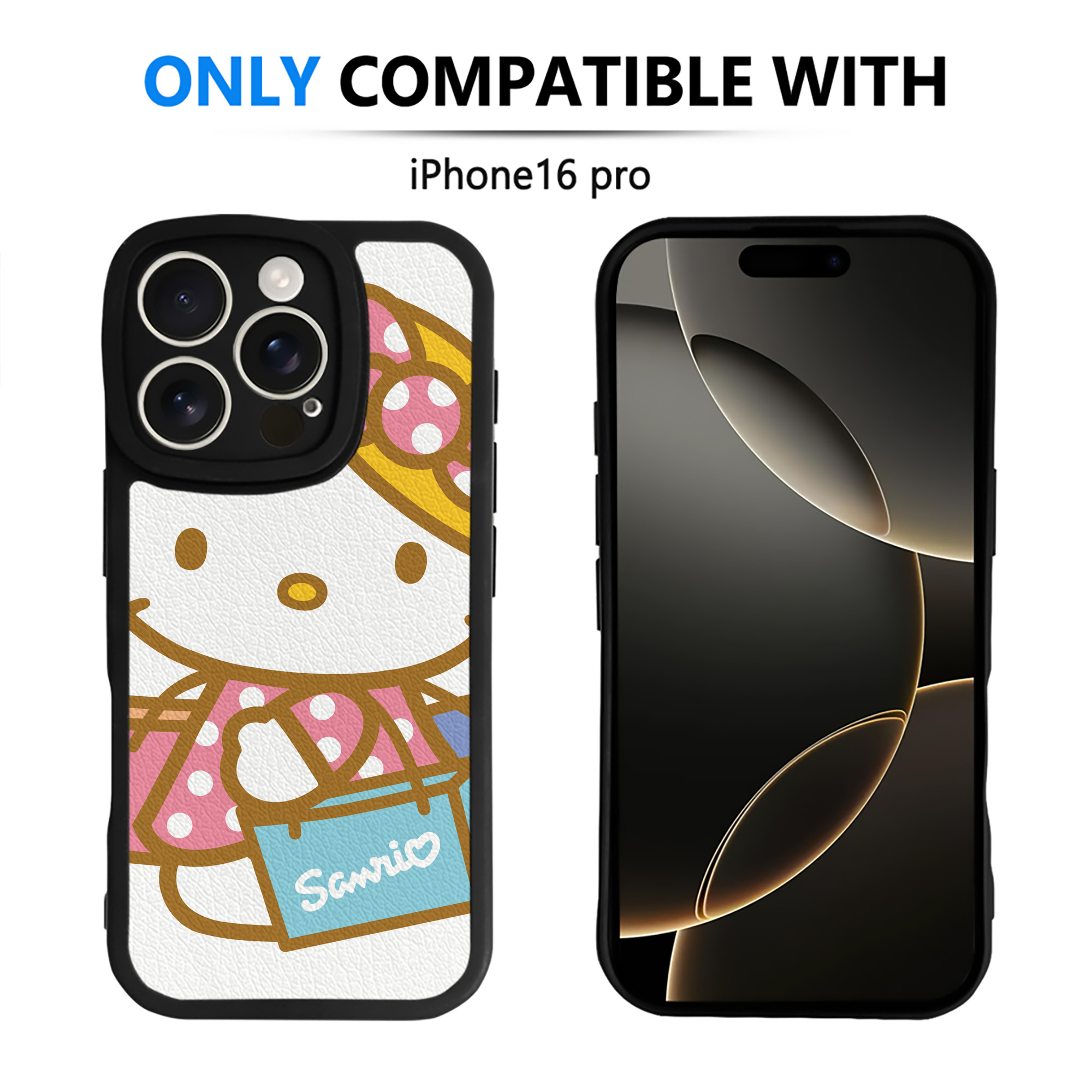 （画像用） Hello Kitty ハローキティ 【iPhone 16シリーズ対応】シリコンスマホケース（レザー調） 材質：シリコン